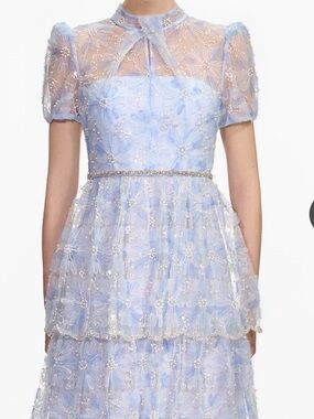 self-portrait
Blue Beaded Sequin Lace Maxi Dress